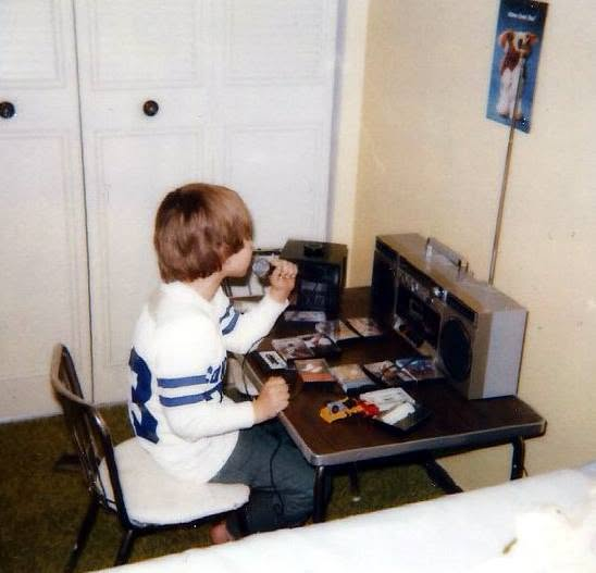 Childhood photo with a microphone
