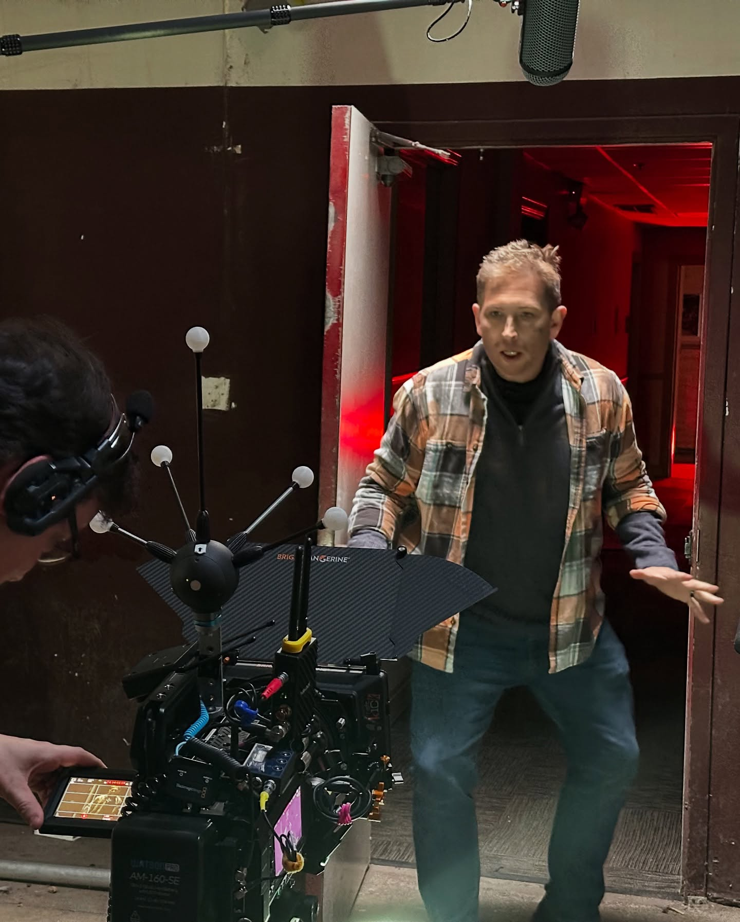On a film set with cinema camera
