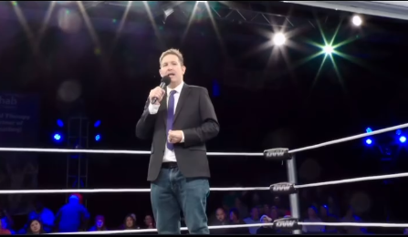 David Vox Mullen speaking in the OVW ring