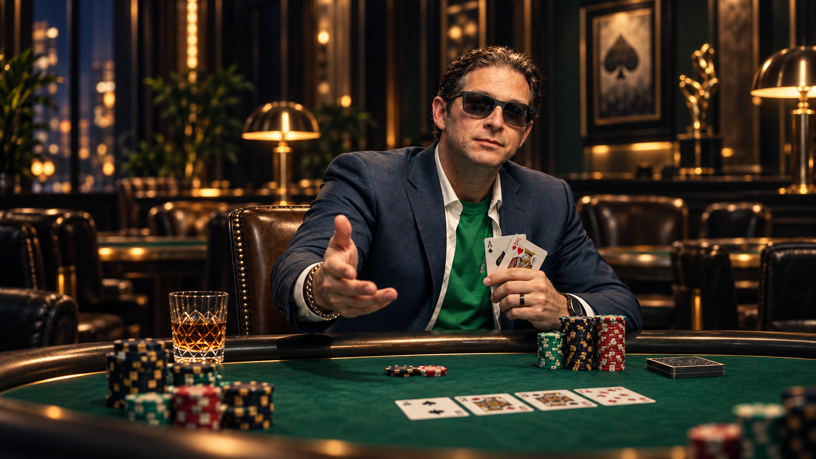 Poker Vox seated at a poker table